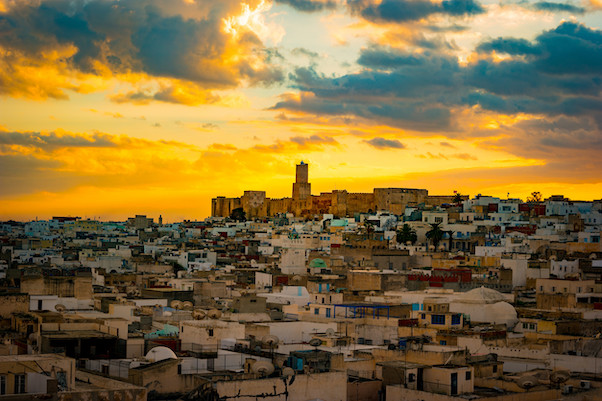 Vista della Medina e del castello kasbah di Sousse